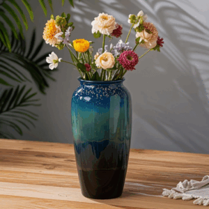 Elegant Ceramic Vase for Home Decor – Modern Decorative Flower Vase for Living Room, Table Centerpiece, or Office Decoration
